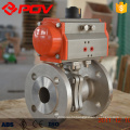 Stainless steel 2 way flanged pneumatic air actuated ball valve